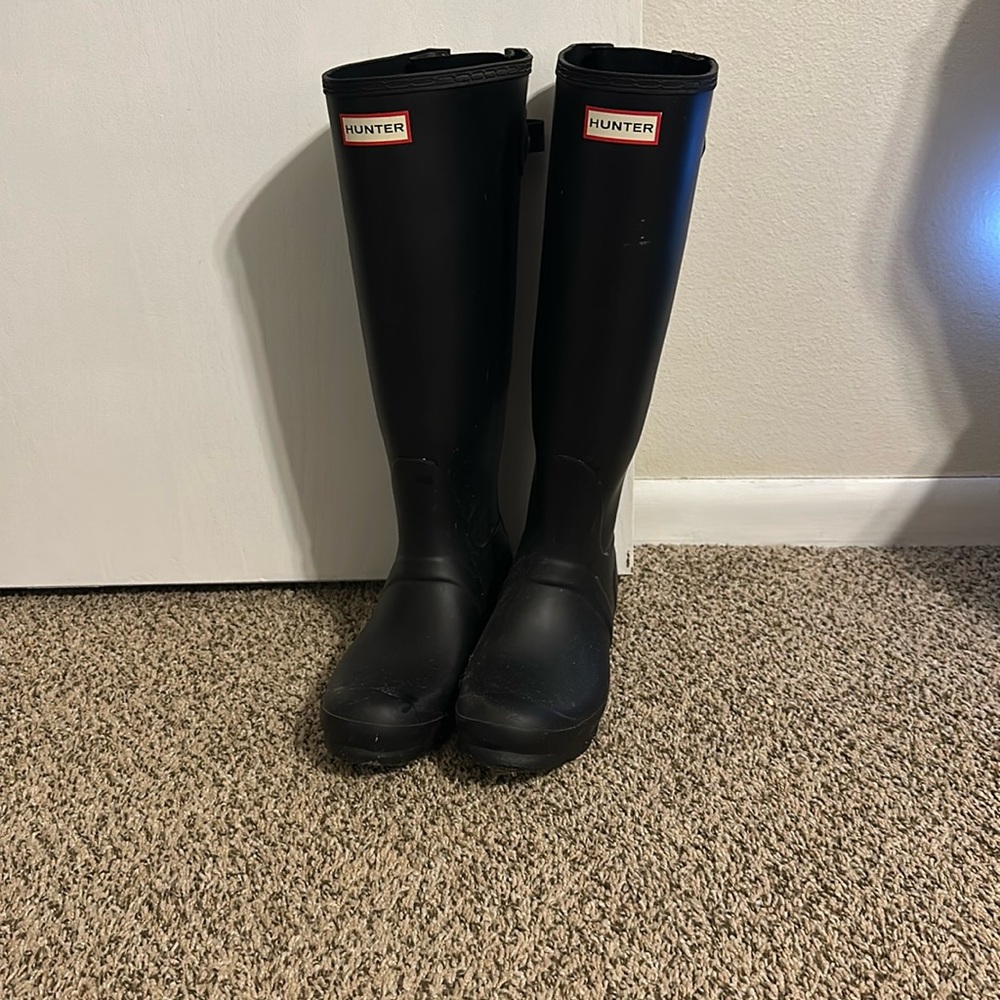 Hunter boots with socks